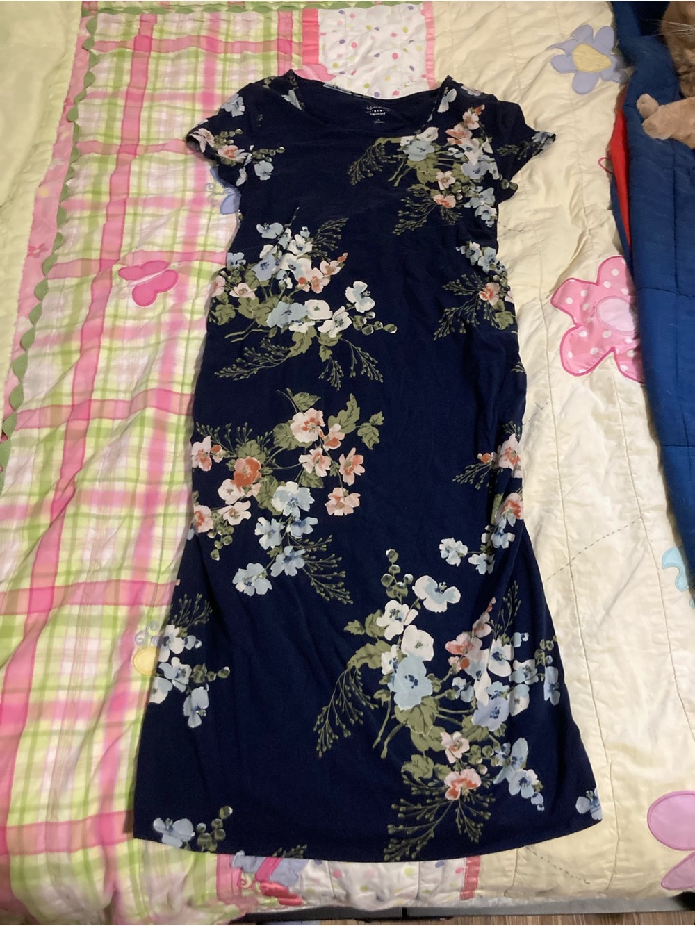 Isabel Maternity by Ingrid & Isabel Navy Floral Midi Dress